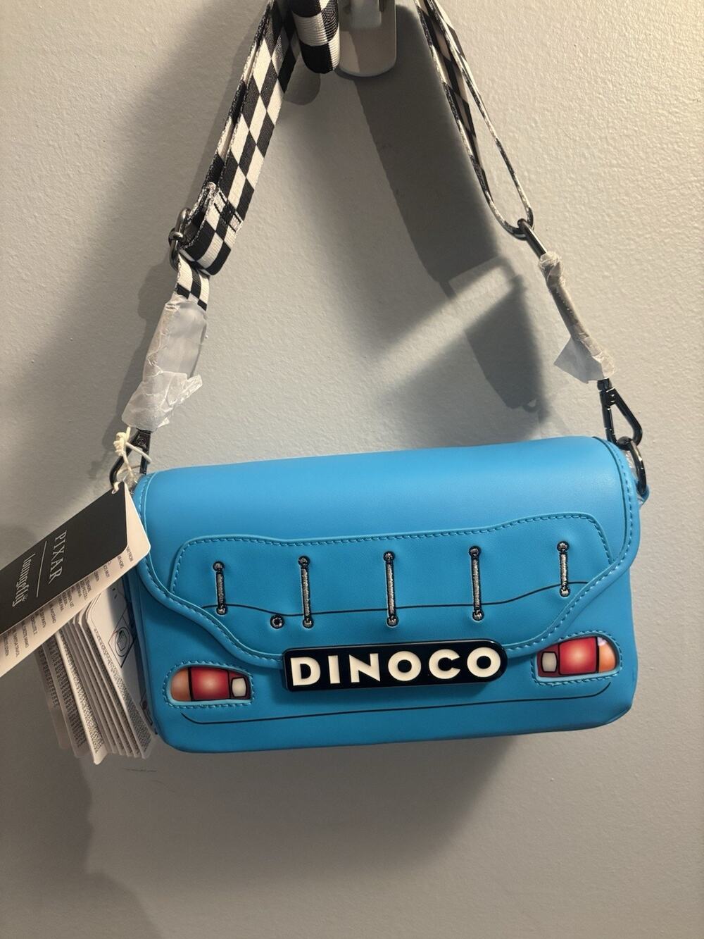Loungefly Disney Pixar Cars Lightning McQueen Dinoco Light-Up Crossbody Bag NWT